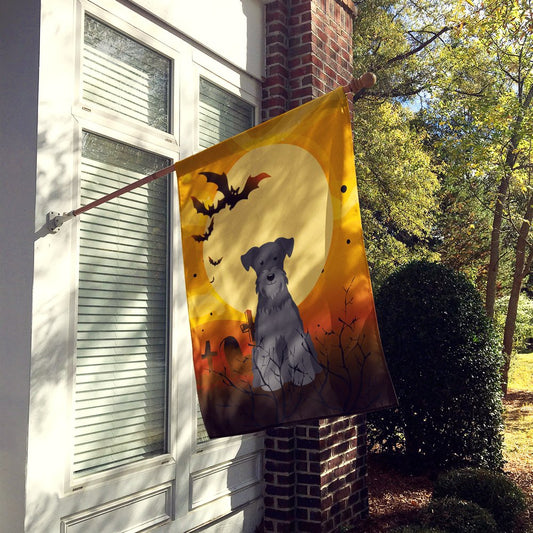 Caroline's Treasures BB4317CHF Halloween Miniature Schanuzer Black Flag Canvas House Size, Large, Multicolor