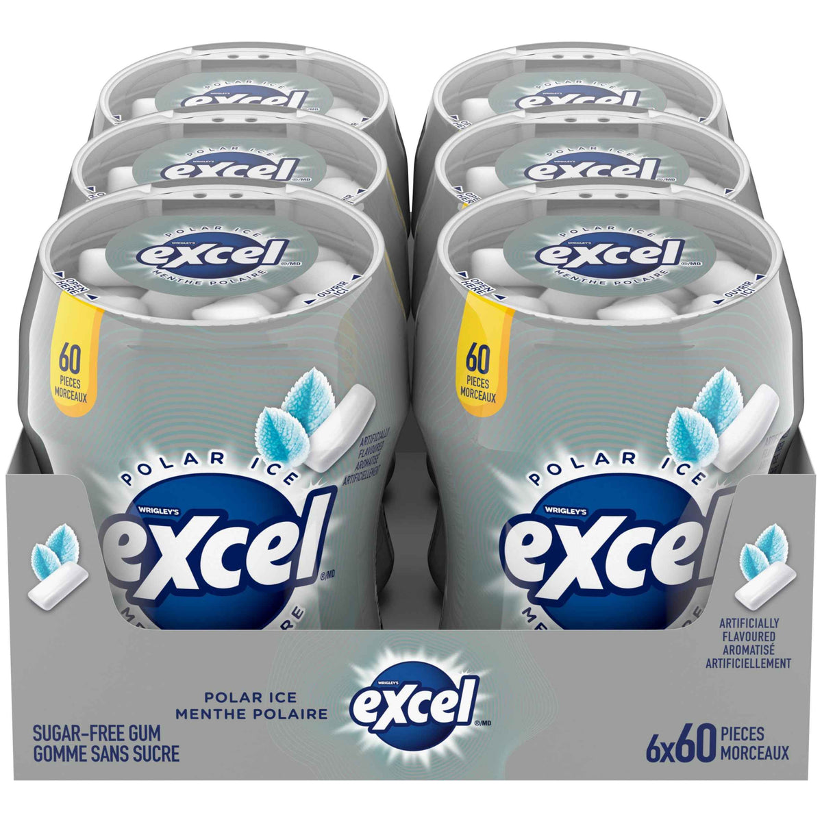 EXCEL, Polar Ice Flavoured Sugar Free Chewing Gum, 60 Pieces, 6 Bottles 🍁 All In One Marketplace Canada