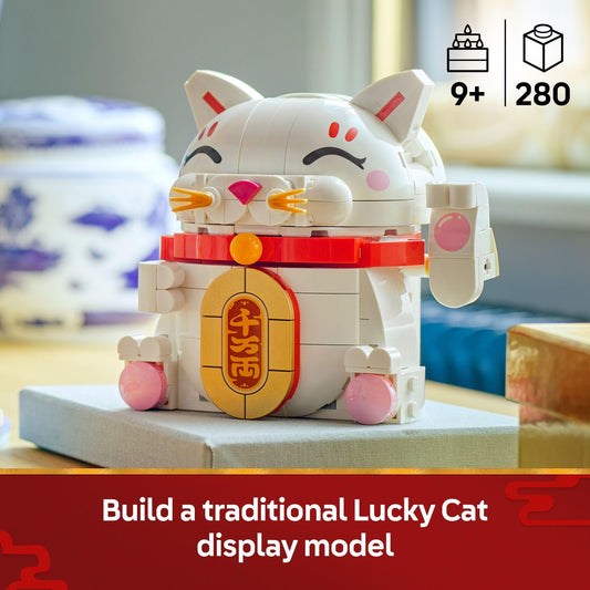 LEGO Lucky Cat Building Toy for Girls & Boys - Smiling Cat W/Waving Paw Function for Kids, Ages 9+ - Home Decor for Spring Festival & Chinese New Year Celebrations - Gift Idea for Birthdays - 40813 🍁 All In One Marketplace Canada