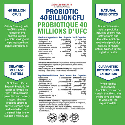 Probiotic 40 Billion CFU - Synbiotics Gut Health - Proudly Canadian Made - Bloating Relief & Digestive Health Support - Guaranteed Potency Probiotics for Men & Women - Shelf Stable, Non-GMO, 60ct 🍁 All In One Marketplace Canada