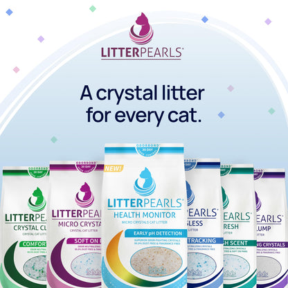 Litter Pearls Micro Crystals Unscented Non-Clumping Crystal Cat Litter with Odorbond, 7 lb, White, Clear and Blue Crystals (LPMC7) 🍁 All In One Marketplace Canada