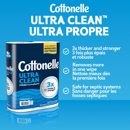 Cottonelle Toilet Paper, 24 Family Mega Rolls = 132 Regular Rolls (4 Packs of 6), Ultra Clean, Strong Bathroom Tissue, 353 Sheets per Roll, Packaging May Vary 🍁 All In One Marketplace Canada