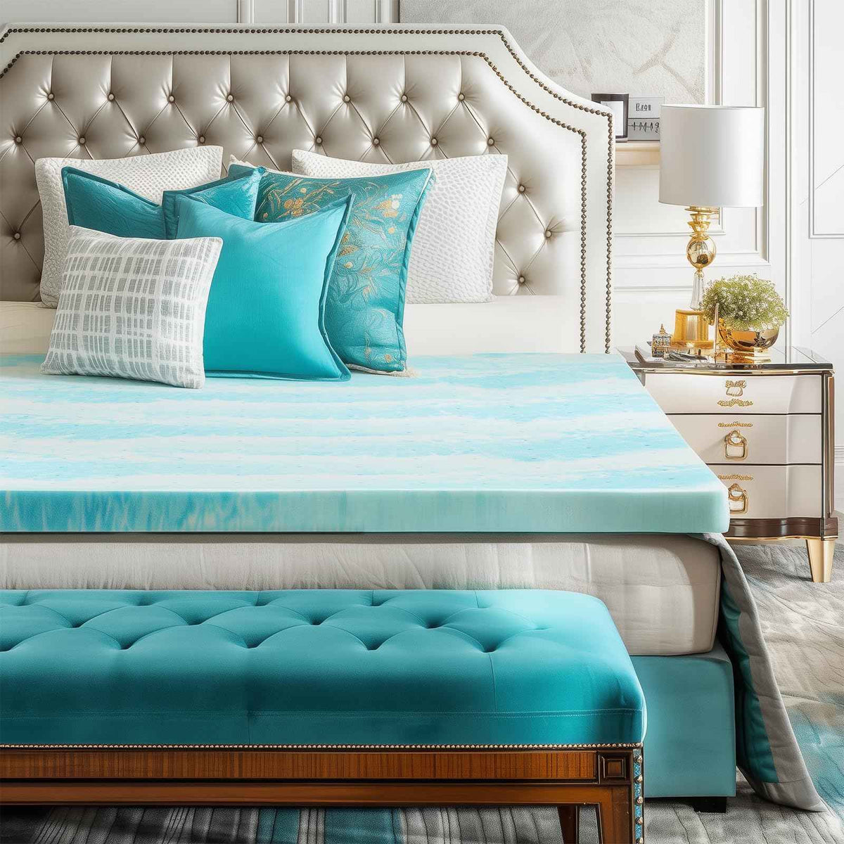 Sweetcrispy 3 Inch Twin Memory Foam Mattress Topper, Blue 🍁 All In One Marketplace Canada