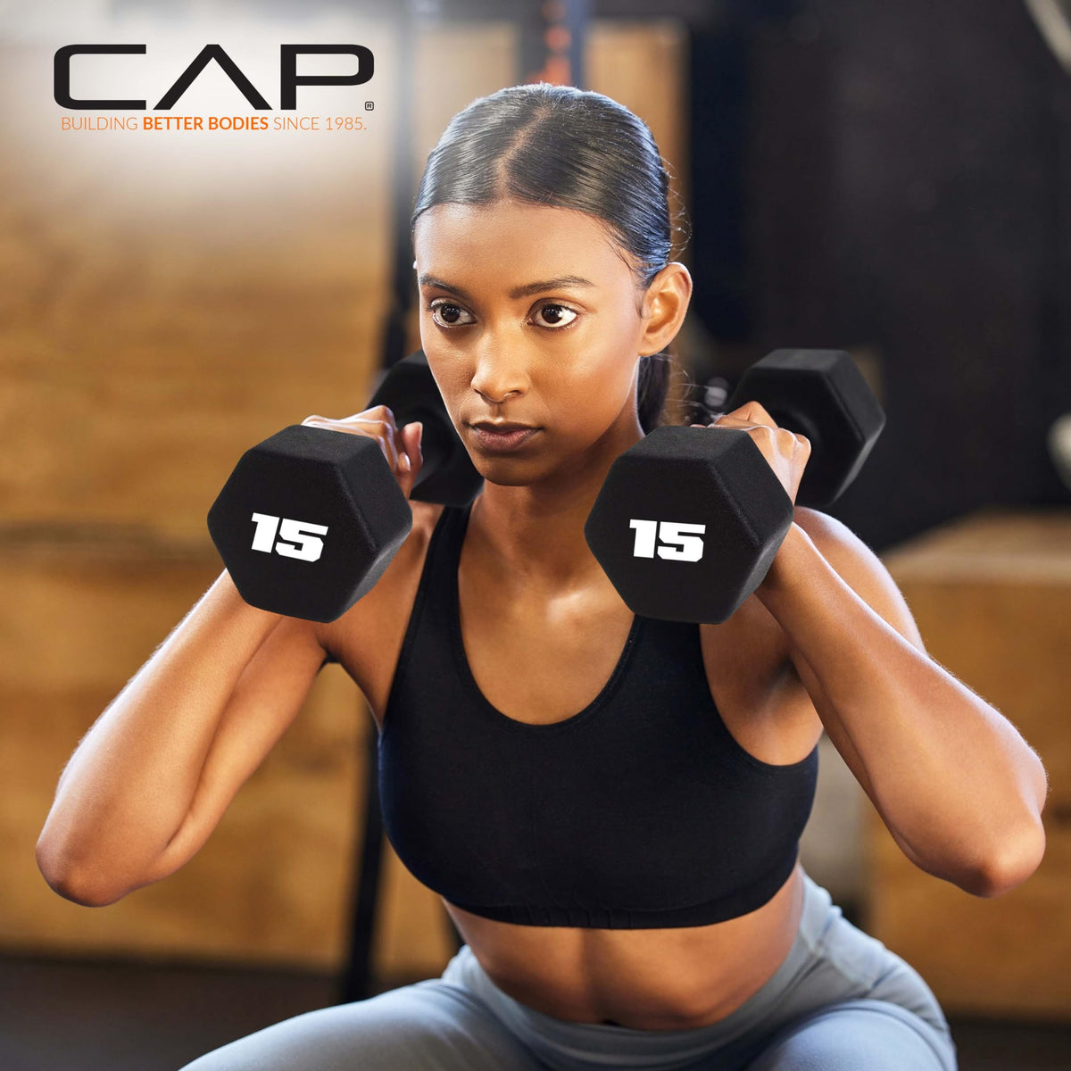 CAP Barbell Neoprene Dumbbell Weights, 15 lb Pair, Black 🍁 All In One Marketplace Canada