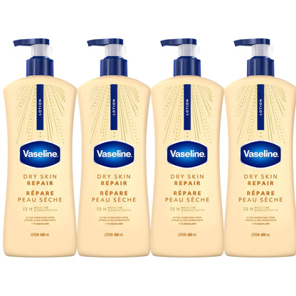 Vaseline Dry Skin Repair Lotion Ultra-Hydrating 72H Moisture, 600mL, 4-Pack 🍁 All In One Marketplace Canada