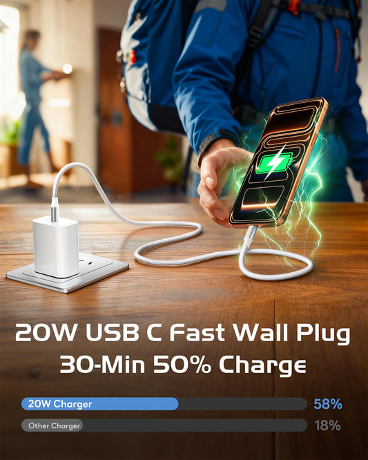 USB C Charger for iPhone 17 16 15, 2 Pack 20W PD 3.0 Type C Charger Fast Charging Block with 6FT USB-C to USBC Cable Compatible with iPhone Air 17 16 15 Pro Max/Pro/Plus Galaxy S25 Ultra and More 🍁 All In One Marketplace Canada