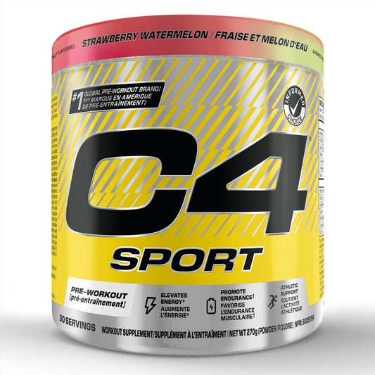Cellucor C4 Sport Pre Workout Powder - Preworkout Energy with Creatine, Beta-Alanine, and 135mg Caffeine - NSF Certified for Sport - Strawberry Watermelon, 30 Servings 🍁 All In One Marketplace Canada