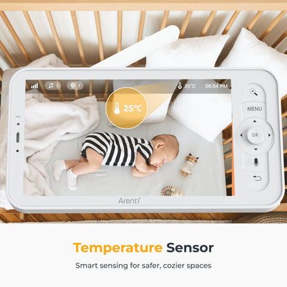 Arenti Baby Monitor 2 Cameras, Smart WiFi 6 Baby Cameras with 5-Inch Upgraded Wireless Display, 360° View, Auto-Night Vision, Temperature Sensor, Sound & Motion Detection, 2 Way Audio, VOX Mode (B2) 🍁 All In One Marketplace Canada