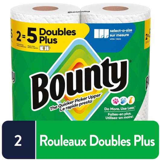 Bounty Paper Towels Select-A-Size White, 8 Double Plus Rolls = 20 Regular Rolls 🍁 All In One Marketplace Canada