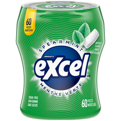 EXCEL, Spearmint Flavoured Sugar Free Chewing Gum, 60 Pieces, 6 Bottles 🍁 All In One Marketplace Canada