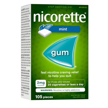 Nicorette Gum, Extreme Chill Mint, 2 mg, 105 Count 🍁 All In One Marketplace Canada
