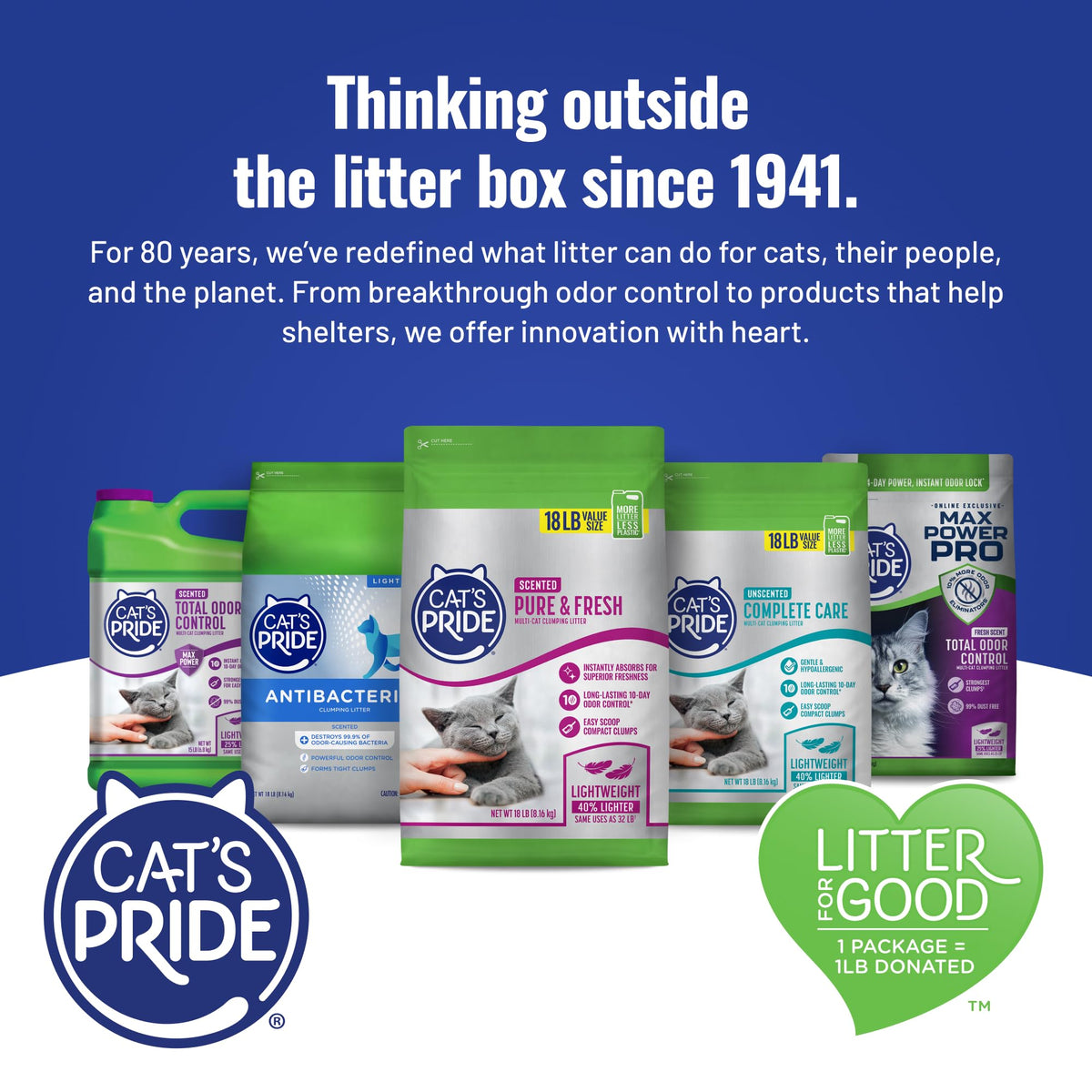 Cat's Pride Max Power: UltraClean Low Tracking Multi-Cat Clumping Litter - Keeps Paws & Home Clean - Up to 10 Days of Powerful Odor Control - 99% Dust Free - Unscented, 15 Pounds 🍁 All In One Marketplace Canada