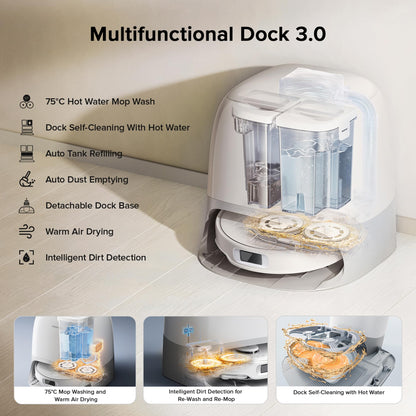 roborock Qrevo Curv S5X Robot Vacuum and Mop, 18,500Pa Suction, Zero-Tangling Design, FlexiArm Side Brush & Mop, Smart Obstacle Avoidance, Self-Washing & Drying, Self-Emptying, Perfect for Carpet 🍁 All In One Marketplace Canada