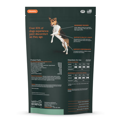 VETRISCIENCE Glycoflex Clinically Proven Hip and Joint Supplement with Glucosamine for Dogs, Chicken, 60 Chews - Vet Recommended Mobility Support Supplement with DMG, MSM, and Perna 🍁 All In One Marketplace Canada