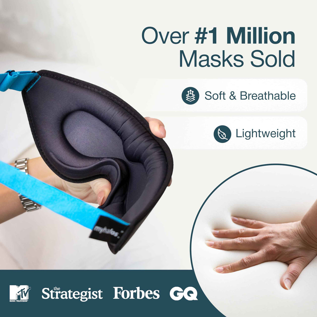 MyHalos® Sleep Mask – 3D Blackout Eye Mask for Women & Men, Side Sleepers, Zero Pressure Memory Foam Eyelash Friendly, Breathable,Award-Winning Sleep Aid for Travel (Black, 1 Count (Pack of 1) 🍁 All In One Marketplace Canada