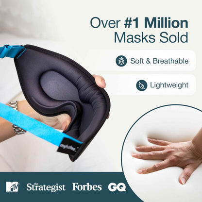 MyHalos® Sleep Mask – 3D Blackout Eye Mask for Women & Men, Side Sleepers, Zero Pressure Memory Foam Eyelash Friendly, Breathable,Award-Winning Sleep Aid for Travel (Black, 1 Count (Pack of 1) 🍁 All In One Marketplace Canada