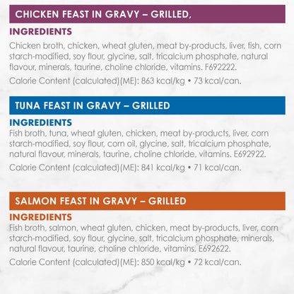 Fancy Feast Grilled Wet Cat Food, in Gravy Variety Pack 3 Flavours - 85 g Can (24 Pack) 🍁 All In One Marketplace Canada