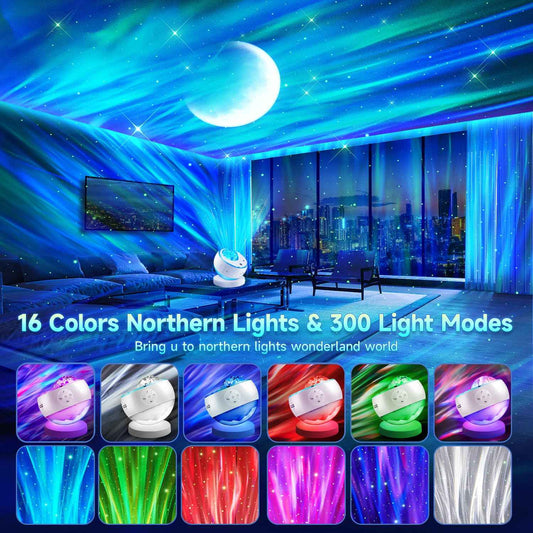 Northern Lights Projector Galaxy Projector with 300+ Light Effects, LED Star Projector for Bedroom Aurora Light, Remote Control, 15 White Noises, Bluetooth Speaker Galaxy Light Gifts for Kids Adults 🍁 All In One Marketplace Canada
