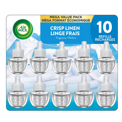 Air Wick Plug In Scented Oil Air Freshener Refills for Home – Infused with Essential Oils – 10 Count – Crisp Linen Scent – Mega Value Pack 🍁 All In One Marketplace Canada