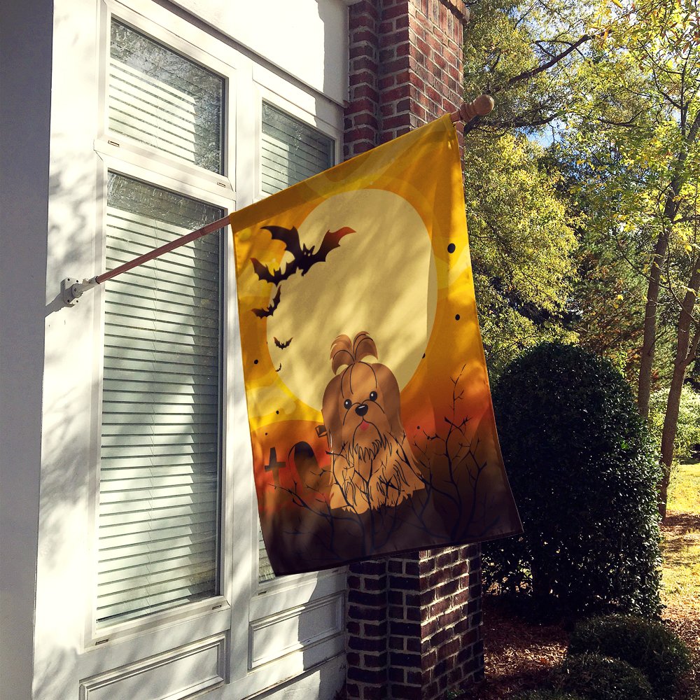 Caroline's Treasures BB4352CHF Halloween Shih Tzu Silver Chocolate Flag Canvas House Size, Large, Multicolor