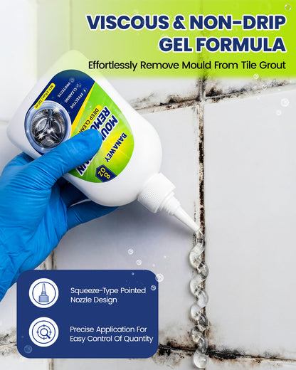 Mould Remover Gel - Household Washing Machine Cleaner, Tile Grout Cleaner with Brush, Mildew Stain Remover for Washer Rubber, Shower, Bathroom, Bathtub Caulk, Kitchen Sink, Fridge Seal, Wall - 8 Fl Oz 🍁 All In One Marketplace Canada