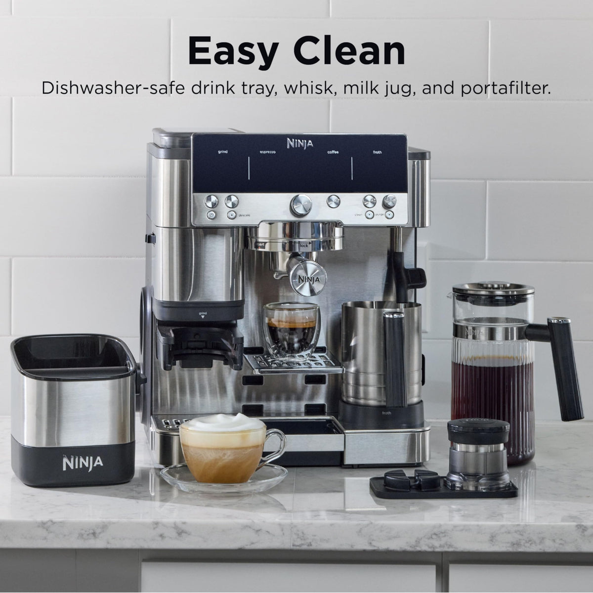 Ninja Espresso Machine, Luxe Café Premier Series, Drip Coffee Maker and Rapid Cold Brew, Integrated Grinder, Assisted Tamper, Hands-Free Frother, ES601C (Canadian Version) 🍁 All In One Marketplace Canada