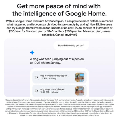 Google Nest Cam Indoor (Wired, 3rd gen) - 2K Video and Gemini 🍁 All In One Marketplace Canada