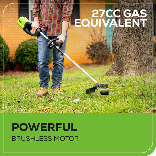 Greenworks 80V 16″ Brushless Cordless String Trimmer (2.0Ah Battery & Rapid Charger Included) – Variable Speed, .080 Dual Line Bump Feed & Lightweight for Yard, Garden & Lawn Grass 🍁 All In One Marketplace Canada