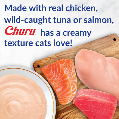 INABA Churu for Senior 10+, Creamy Lickable Cat Treats with Taurine, Vitamin E & C, 14 Grams Each, 60 Tubes, Tuna & Chicken Variety 🍁 All In One Marketplace Canada