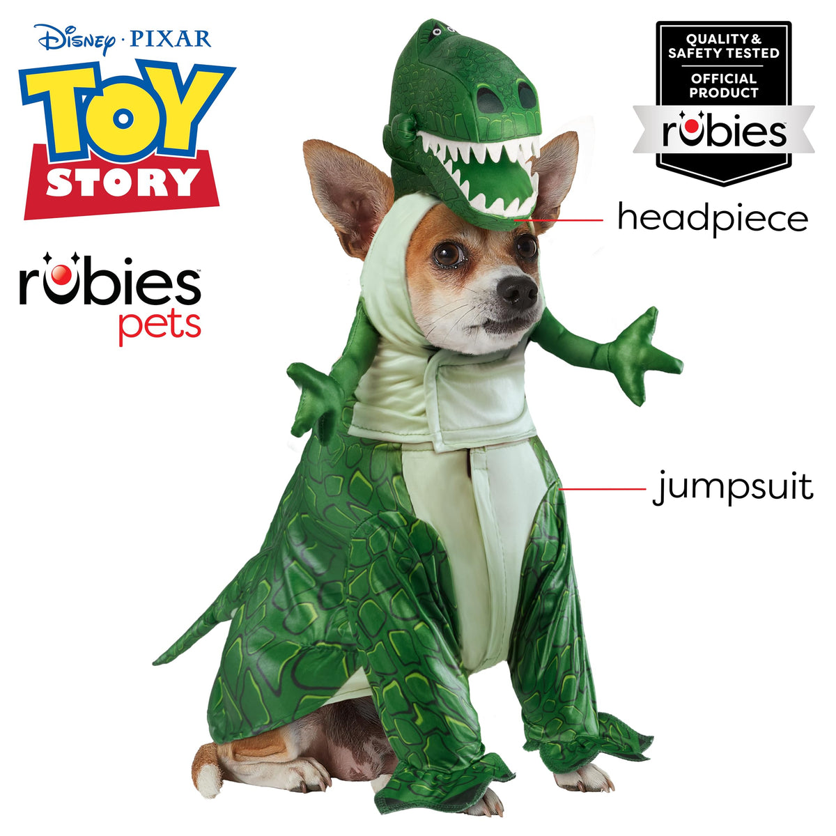 Rubies Disney Toy Story Pet Costume, Rex, Large for Themed Parties and Halloween