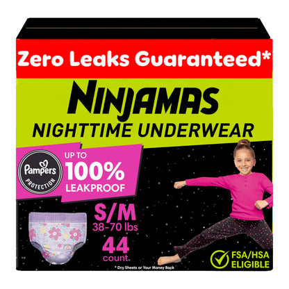 Pampers Ninjamas Nighttime Bedwetting Underwear Girls Size S/M (38-65 lbs) 44 Count (Packaging & Prints May Vary) 🍁 All In One Marketplace Canada