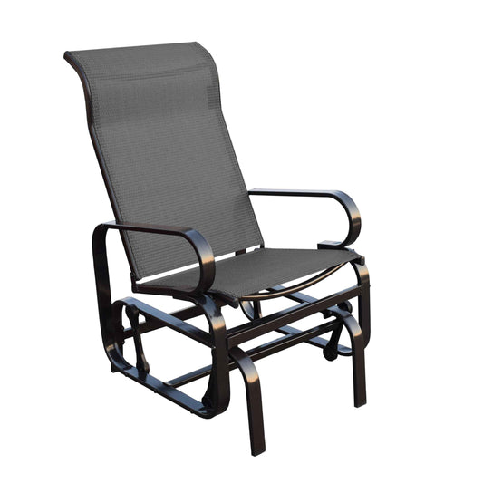 Sojag Belle Patio Glider Chair with Heavy-Duty Steel Frame and PVC-Coated Fabric, Easy-Glide Outdoor Patio Rocking Chair, Dark Grey 🍁 All In One Marketplace Canada