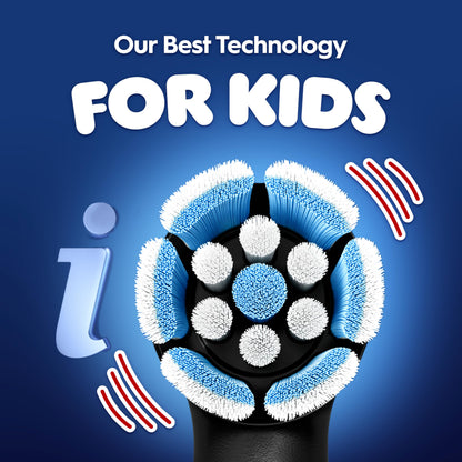 Oral-B iO Kids Limited Rechargeable Electric Powered Toothbrush, Spiderman with 1 Gentle Care Brush Head - Automatic Pressure Sensor to Protect Gums - 3 Cleaning Settings - 2 Min Music Timer - Travel Case - 28 Day Battery Life