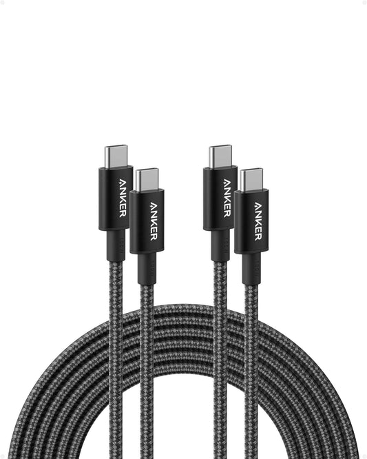 Anker USB C to USB C Cable (10FT, 2Pack), Type-C 100W Charger Cord Fast Charging for iPhone 17/16 Series,MacBook Pro 2020,Pixel and More(USB 2.0,Black) 🍁 All In One Marketplace Canada