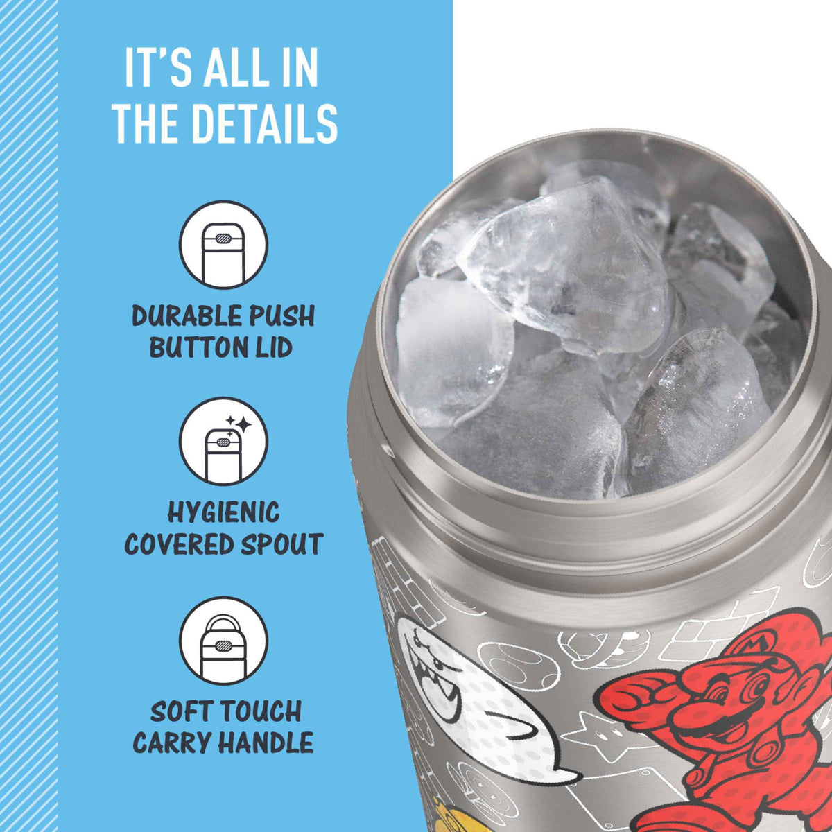 THERMOS FUNTAINER Water Bottle with Spout, 16oz, Mario 🍁 All In One Marketplace Canada