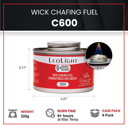 6 Pack Chafing Fuel 6 Hour Burn – Odorless, Smokeless & Spill-Proof Wick, 7.8oz Food Warmer Fuel for Chafing Dish Buffet Set & Catering Use, LeoLight 🍁 All In One Marketplace Canada
