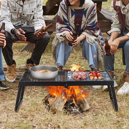 VEVOR Folding Campfire Grill, Heavy Duty Steel Mesh Grate, 22.4" Portable Camping Grates Over Fire Pit, Camp Fire Cooking Equipment with Legs Carrying Bag, Grilling Rack for Outdoor Open Flame Cooking 🍁 All In One Marketplace Canada