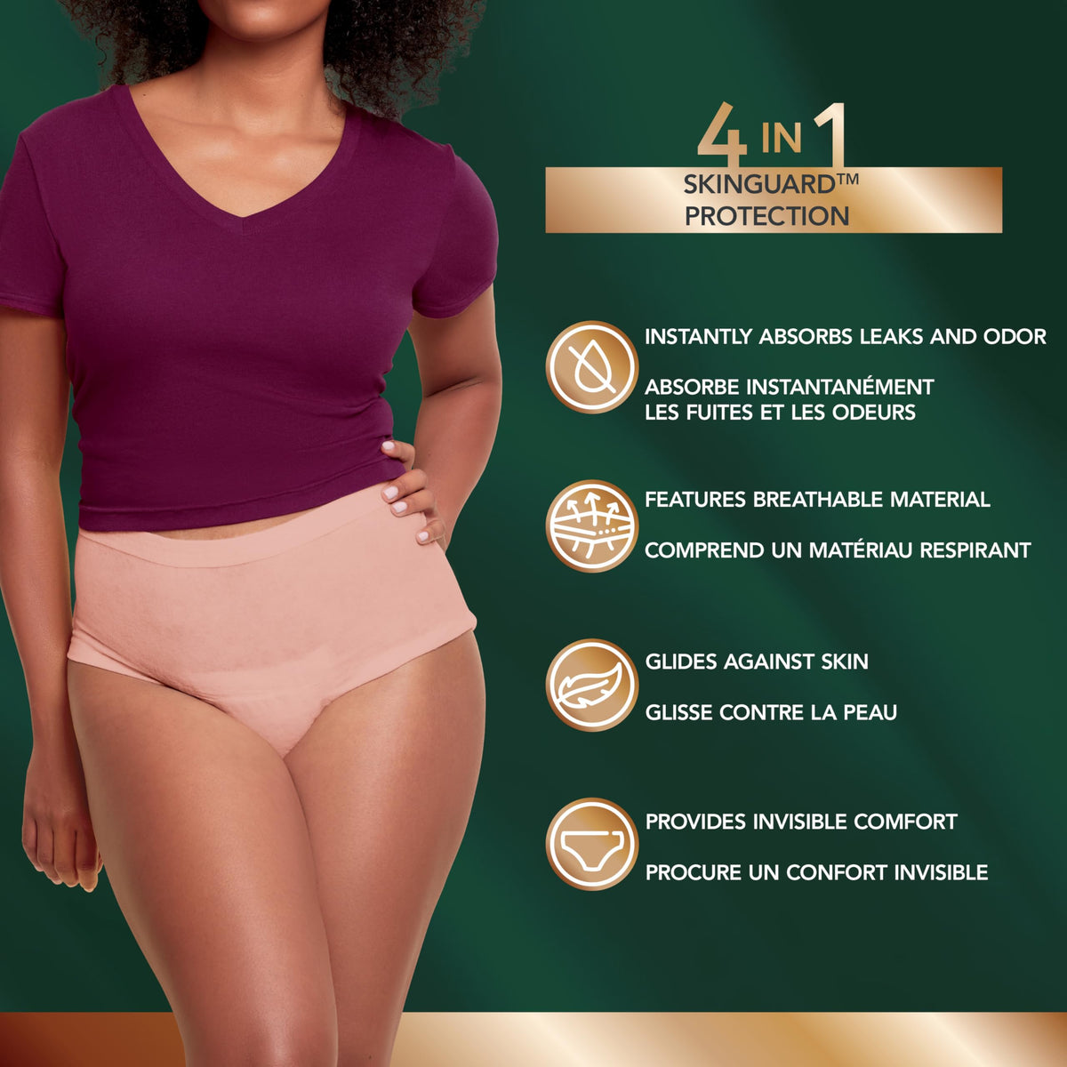 Depend Silhouette Adult Incontinence Underwear for Women, Maximum Absorbency, Medium, Pink, 22 Count 🍁 All In One Marketplace Canada