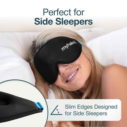MyHalos® Sleep Mask – 3D Blackout Eye Mask for Women & Men, Side Sleepers, Zero Pressure Memory Foam Eyelash Friendly, Breathable,Award-Winning Sleep Aid for Travel (Black, 1 Count (Pack of 1) 🍁 All In One Marketplace Canada