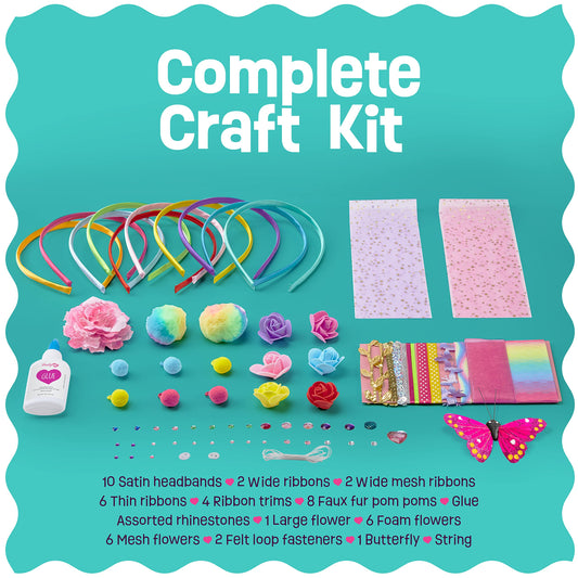 Headband Making Kit for Girls - Make Your Own Fashion Headbands for Kids - DIY Hair Accessories Set - Arts & Crafts Gift for Ages 5-12 Year Old Girl - Little Children's Art & Craft Gifts 🍁 All In One Marketplace Canada