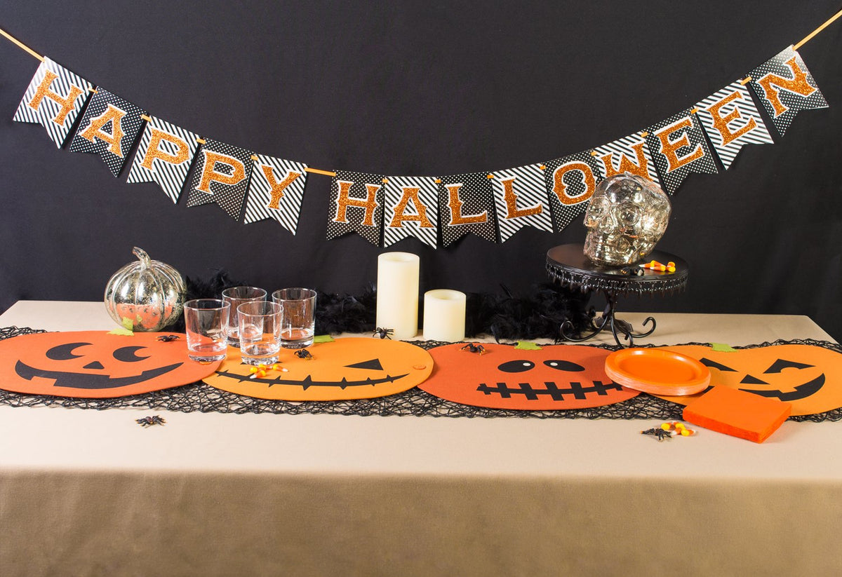 DII Jack O' Lantern Halloween Placemat Table Runner (Set of 4)