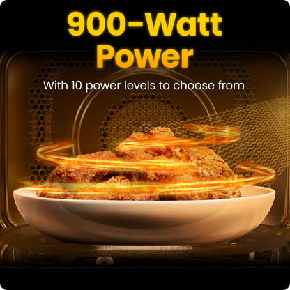 Chefman Countertop Microwave Oven 0.9 Cu. Ft., 900 Watts with 10 Power Levels, 6 Cooking Presets with One-Touch Express Cook, Eco Mode, Child Safety Lock, & Mute Button - Black 🍁 All In One Marketplace Canada