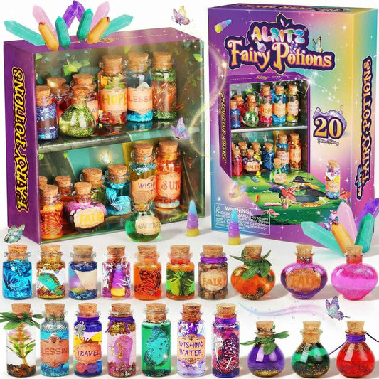 Alritz Fairy Potions Kit, Magic Mix Kit 20 Bottles, Decorations Ornaments Garden Crafts Birthday Gifts Toys for Girls 6 7 8 9 10 Years Old Families Party Outdoor Indoor 🍁 All In One Marketplace Canada