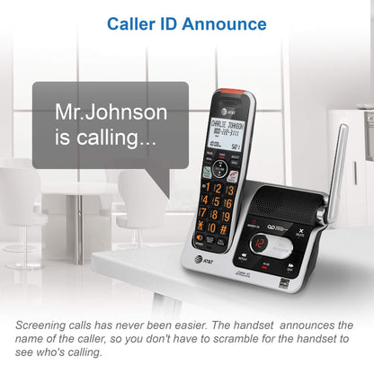 AT&T BL102-2 DECT 6.0 2-Handset Cordless Phone for Home with Answering Machine, Call Blocking, Caller ID Announcer, Audio Assist, Intercom, and Unsurpassed Range, Silver/Black 🍁 All In One Marketplace Canada