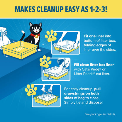 Jonny Cat Litter Box Liners: Heavy Duty - Tear & Leak Resistant - Drawstring Close - Jumbo, 15 Count 🍁 All In One Marketplace Canada