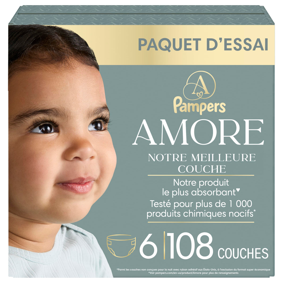 Pampers AMORE, Size 6, Our Best Diaper, 1 Pack (Count of 108) 🍁 All In One Marketplace Canada