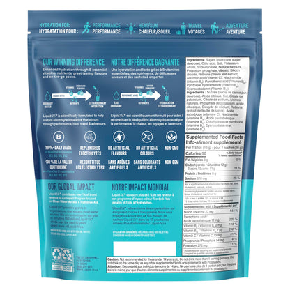 Liquid I.V. Hydration Multiplier Electrolyte Drink Mix - Enhanced Hydration Electrolyte Powder with Vitamins B3, B5, B6, B12 and C -18x On-the-go Sticks for Workout and Travel - Lemon Lime 🍁 All In One Marketplace Canada