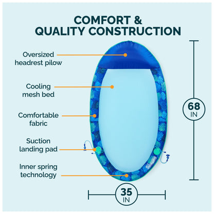 Swimways Elite Spring Float Hammock Pool Lounger, Inflatable Pool Floats Adult with Fast Inflation, Pool Hammock for Adults up to 250 lbs 🍁 All In One Marketplace Canada