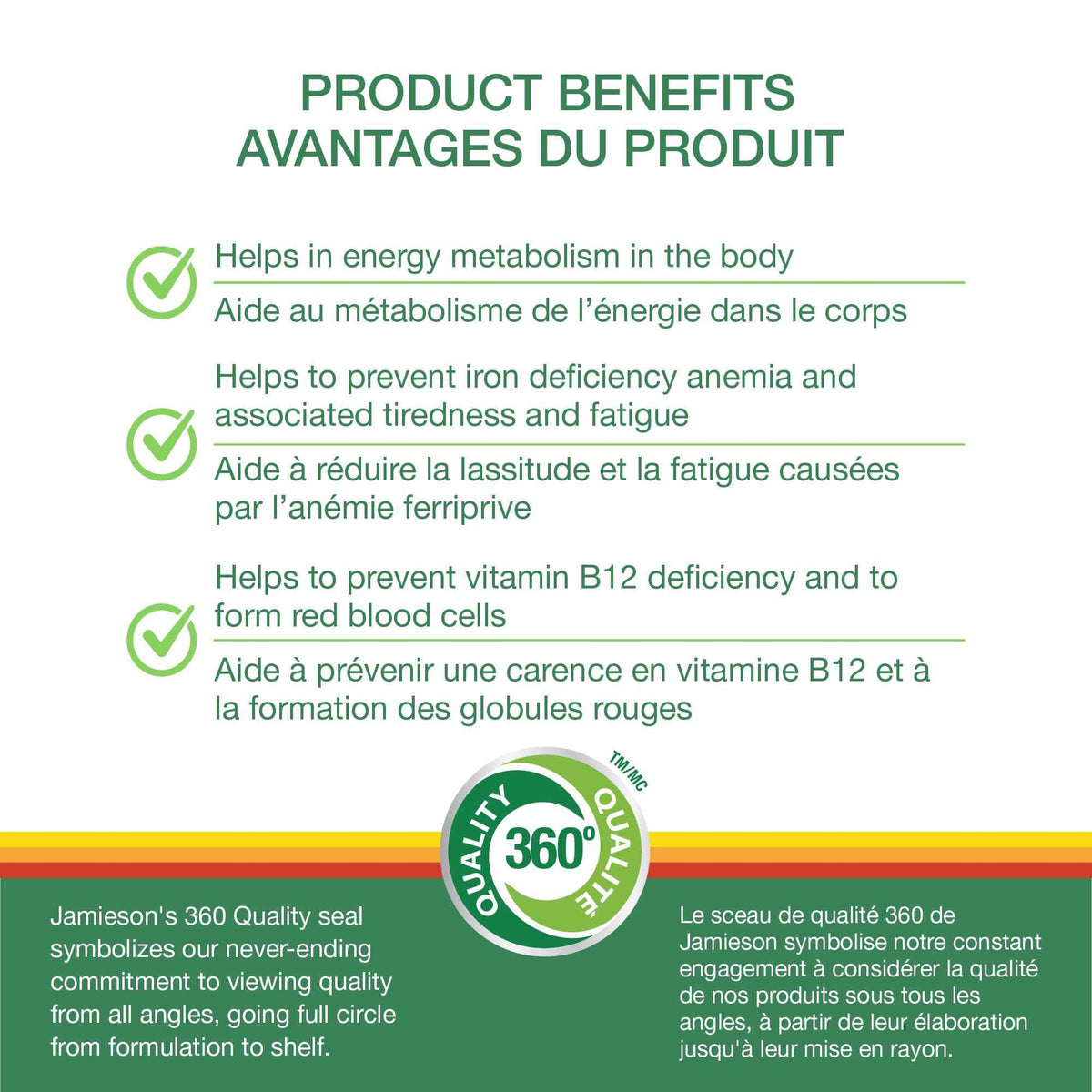 Jamieson Chewable Iron 18 mg Plus Vitamin B12 1,000 mcg Tropical Mango Lime Flavour, Helps Prevent Iron Deficiency, and Supports Natural Energy. Vegetarian, Gluten-Free, No Artificial Colours, Flavours, or Preservatives, 45 Chewable Tablets