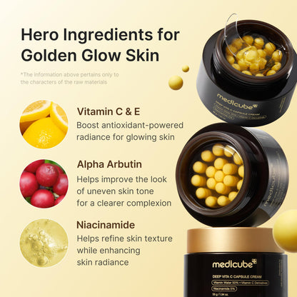 Medicube Deep Vita C Capsule Cream, 55g, Dual-Texture Moisturizer with Vitamin Capsules and Gel Base 🍁 All In One Marketplace Canada